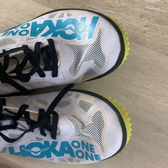 HOKA ONE ONE W ROCKET MD Track racing spikes. Size 10.5 teal blue‎ white - Picture 7 of 9